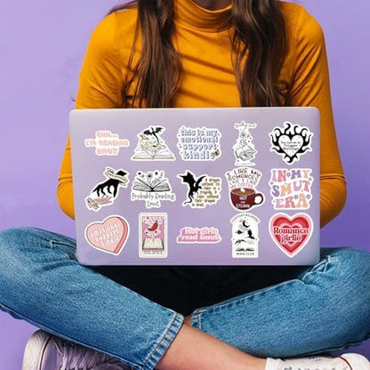 104 PCS Romance Book Stickers for Kindle- Bookish Fantasy Dragon Aesthetic Stickers for Kindle Case, Water Bottle, Scrapbook, Journal - Cute Book Lover Gifts for Adults Teens - Image 6