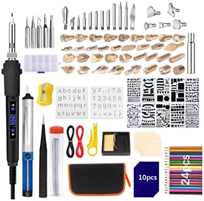 Wood Burning Kit, 112 Pieces Of Wood Burner Kit, With LCD Digital Display And Adjustable Temperature Wood Burning Pen, Used For DIY Embossing Carving Welding, Suitable For Beginners, Adults, Children by Unknown