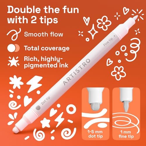 ARTISTRO White Dual-Tip Acrylic Paint Marker Pens - Set of 36 - Image 2
