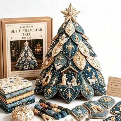 Beginner-Friendly Tree of Faith 3D Quilted Christmas Tree Sewing Kit, DIY Christmas Craft Kit with Fabric & Embroidery Details, Religious Holiday Decor for Adults Handmade Christmas Decoration，#G by Unknown