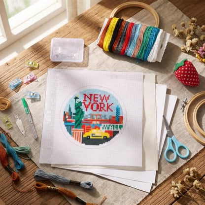 Rivvlive 26 Pcs New York 18 Mesh Needlepoint Canvas Kit Beginner - Image 3