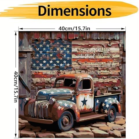 CHWGLFGG Vintage Truck Paint by Numbers Kit for Adults On Canvas 16x16inch - Image 5