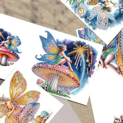 TDFERAN Diamond Painting Blank Cards Set of 6 Greeting Cards Butterfly Fairy Wedding Greetings Card Birthday Greeting Sympathy Thinking of You Card Adult Party Invitations All Occasion - Image 5