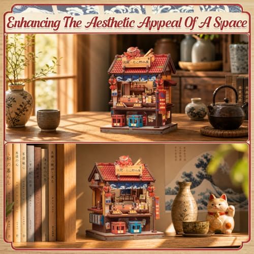 Cutefun DIY Miniature House Kit, 146 Pcs 3D Wooden Puzzle Tiny House - Image 5