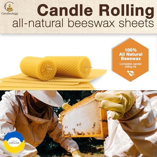Beeswax DIY Candle Making Kit - Natural Candle Rolling Kit for Beginners with 7 Beeswax Sheets & Multiple Decorations to Make Candles - Image 5