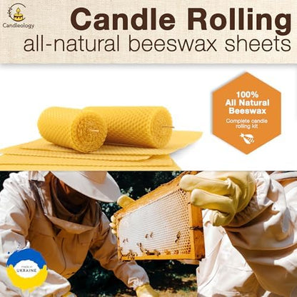 Beeswax DIY Candle Making Kit - Natural Candle Rolling Kit for Beginners with 7 Beeswax Sheets & Multiple Decorations to Make Candles - Image 5