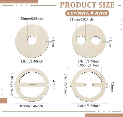 BENECREAT 16Pcs 4 Styles Wick Centering Tool, Wood Candle Wicks Centering Devices Wooden Wick Stabilizer Holder for Candle DIY Making, Cotton Multi-Wick Holder
