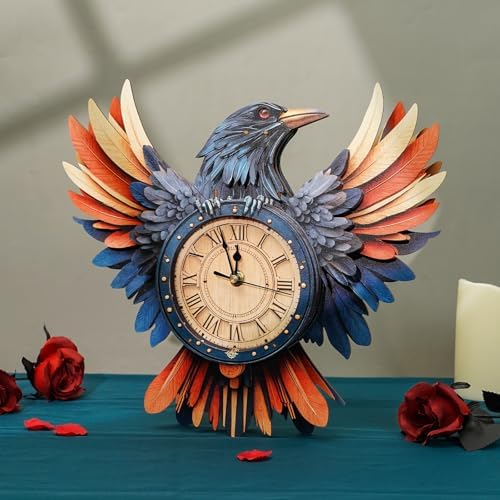 KAAYEE 3D Puzzles for Adults Raven Clock Crow Bird Wooden Puzzle DIY Craft - Image 5