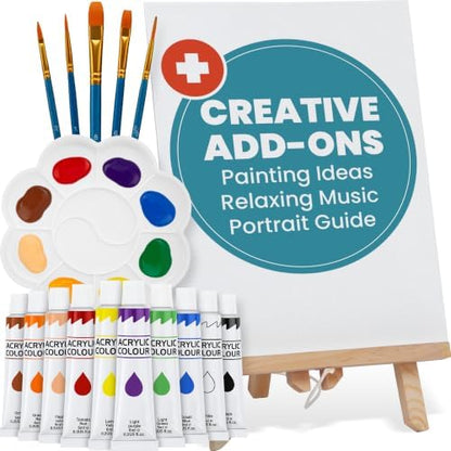 Painting Kit for Beginners, Kids, Teens, Adults - Acrylic Paint Set by CraftyCrocodile