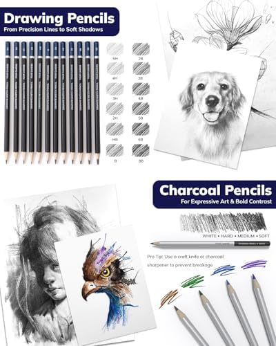 Four Candies 85 Pack Sketching Kit for Artist Gifts & Art Supplies - Image 3