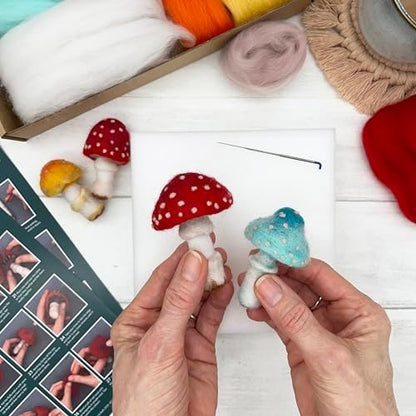 Bergin & Bath Needle Felting Kit, Toadstools - Adult Art Craft Kit for Beginners - Planet Friendly Wools - Image 6