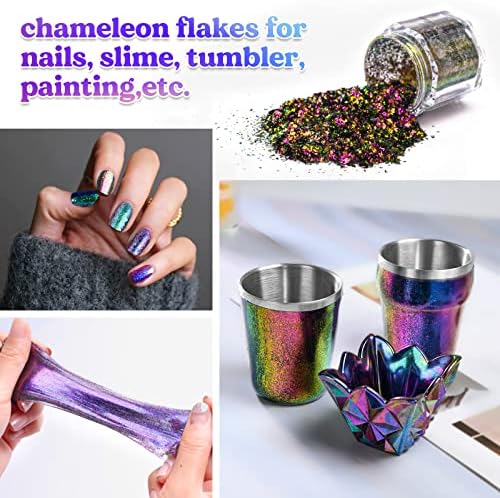 LET'S RESIN Chameleon Flakes and 12-Color UV Resin with All-Inclusive Keychain Making Kit - Image 5
