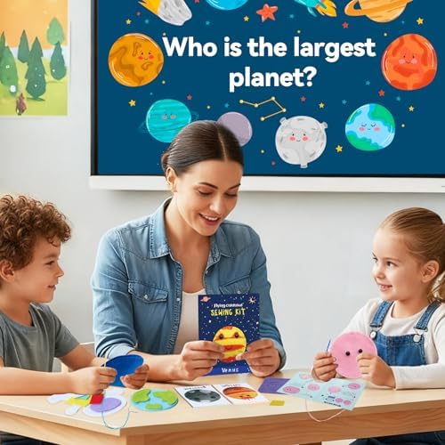 Flying Childhood Solar System Sewing Kit for Kids - Beginner Felt Craft Kits - Montessori Toys Gifts for Girls Boys 6 7 8 9 Toddler DIY Projects Classroom Must Haves - Image 5