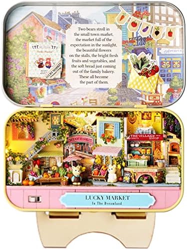 Spilay Dollhouse Miniature with Furniture,DIY Dollhouse Kit Mini Iron Box Theater,1:24 Scale Creative Room Best Birthday Gift for Adult Lover Girl Friend Birthday Gift (Q08) by SpilayDIYDollhouseMiniature