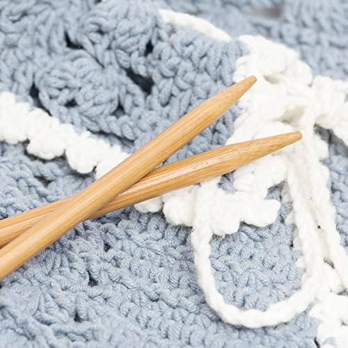 Bamboo Knitting Needles Set, Wooden Knitting Needles for Beginners, 18 Pairs US Size 0-15 (2.0-10.0mm) 14 Inch Long Straight Wood Knit Needle Single Point for Sweaters, Socks, Shawl and Scarf - Image 6