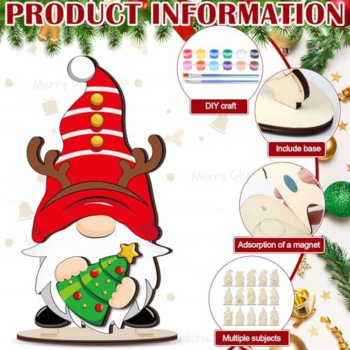 Wonderjune 14 Pack Fall Craft Autumn Interchangeable Wooden Gnome Crafts Creative Harvest Decor Perfect for Gifts and Family Activities - Image 4