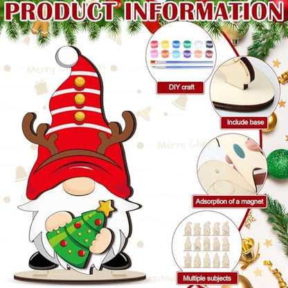 Wonderjune 14 Pack Fall Craft Autumn Interchangeable Wooden Gnome Crafts Creative Harvest Decor Perfect for Gifts and Family Activities - Image 4