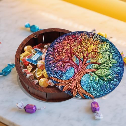 DIY Diamond Painting Fruit Bowl Storage Box, Tree Decorated Tray Diamond Painting Craft Set, for organising Desk Items, a Versatile and Creative Handmade Gift - Image 5