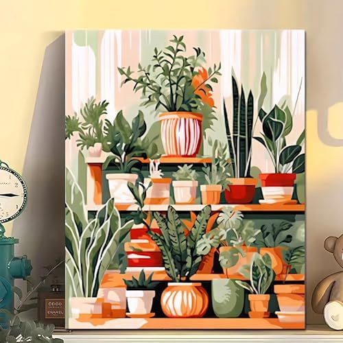 Arttoplus Green Plant Paint by Numbers Kit for Adults Beginner 16x20 inch - Image 3