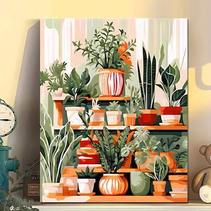 Arttoplus Green Plant Paint by Numbers Kit for Adults Beginner 16x20 inch - Image 3