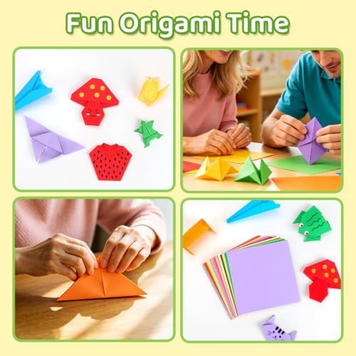 IOOLEEM Origami Paper Kit, 500 Sheets 20 Colors, Double Sided Colored Blank Folding Paper Set with Step-by-Step Instructions, Origami Kit for Art & Craft Supplies - Image 6
