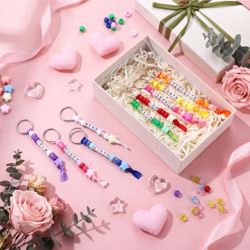 Landical 564 Pcs Cheer Ribbon Keychain Making Kit DIY Name Bead Cheer Craft - Image 3