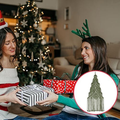 ORIGACH DIY Macrame Christmas Tree Large Wall Hanging kit Handmade Macrame Wall Hanging Kit for Beginners with Step by Step Video Tutorial Instruction Avocado Green Christmas Ornaments, 40x21inch - Image 6