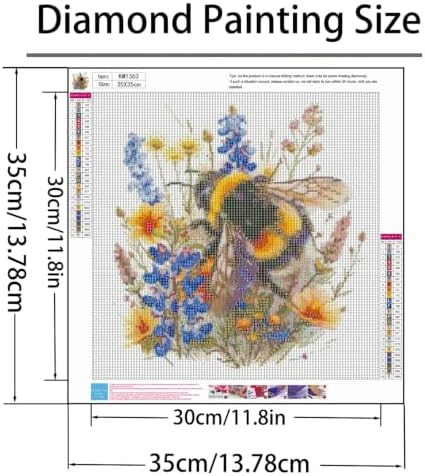 GXGLLPZBY Bee and Flower Diamond Art Kits for Adults,5D Diamond Painting - Image 4