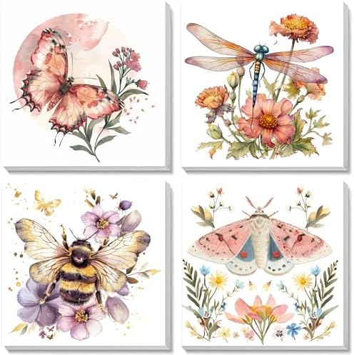 VIGEGU 4 Pack Insect Paint by Numbers Kit for Adults Beginner with Framed by VIGEGU