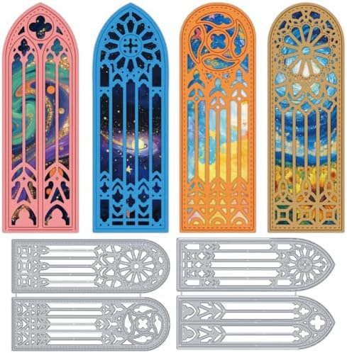 Retro Glamorous Gothic Windows Cutting Dies Making Die Cut Carbon Steel Die Cuts Stencils Blessing Card Scrapbooking Embossing Template Dies for Birthday Greeting Card Album Decor by DELORIGIN