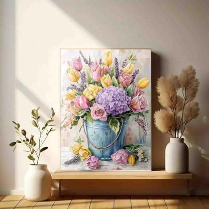 DYAIANGMU Flower Stamped Cross Stitch Kit for Adults 15.7x11.8 inches - Image 3