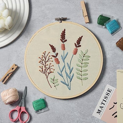 Bonroy 4 Sets Embroidery Kit for Beginners,Embroidery Kit for Art Craft Handy Sewing Include Embroidery Clothes with Pattern,Embroidery Hoops, Instructions,Color Threads Needle Kit (Multi 5) - Image 7