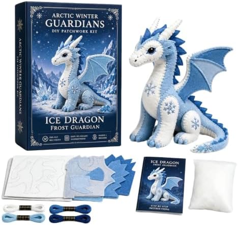 Arctic Winter Guardians DIY Patchwork Kit - 3D Felt Animal Sewing Kit - DIY Patchwork Animal Kit for Beginners, Handmade Felt Craft Kit for Home Decor & Creative Gift (C) by Unknown