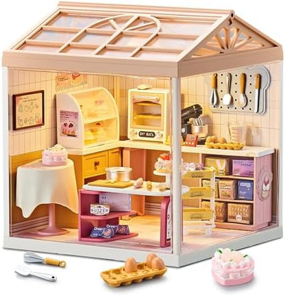 Cozy Bakery Shop Miniature House Kit with LED Light by BeepZipp