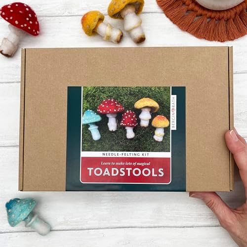 Bergin & Bath Needle Felting Kit, Toadstools - Adult Art Craft Kit for Beginners - Planet Friendly Wools - Image 4