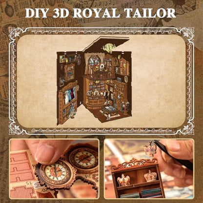 Book Nooks for Adults, DIY Miniature Dollhouse Book Nook Kit - Tailor Shop - Image 5