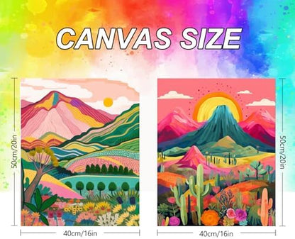 2 Pack Adult Paint by Number Kits on Canvas-Landscapes Paint by Number Adult,Paint by Numbers Kits for Adults With Gifts Box,DIY Landscapes Painting Kits for Gifts Home Wall Decor(16x20inch) - Image 4