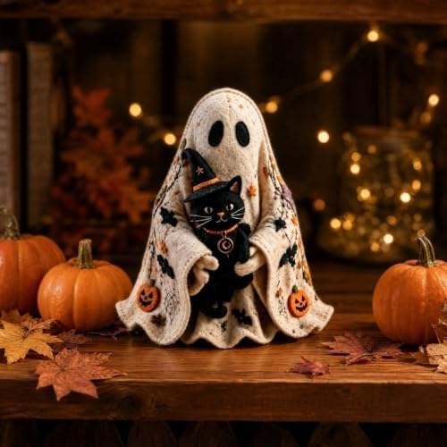 DIY Ghost Felt Quilt Sewing Craft Kit, Spooky Ghost Pattern Precut Fabric Supplies, Handmade Ghost Table Decor, Farmhouse Halloween Indoor Ornament Kit for Sewing Lovers - Image 4