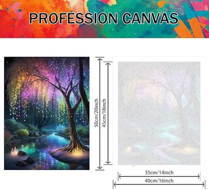 Yunruily Tree Paint by Number Kits for Adults-Paint by Numbers Kits for Adults,Tree of Life Paint by Number Kits on Canvas Perfect for Gifts Home Wall Decor(16x20inch) - Image 4