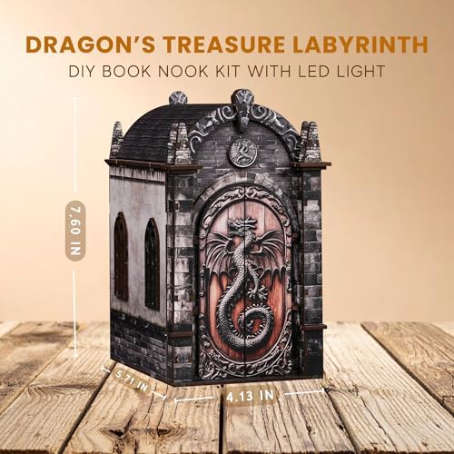 DIY Book Nook Kit LED 3D Puzzle - Dragon's Treasure Labyrinth - Image 5