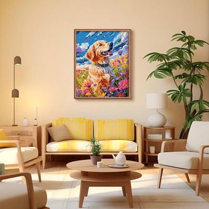 QUITEDEW Paint by Number Kit for Adults Dog,DIY Wall Decor 16x20 Iinch - Image 3