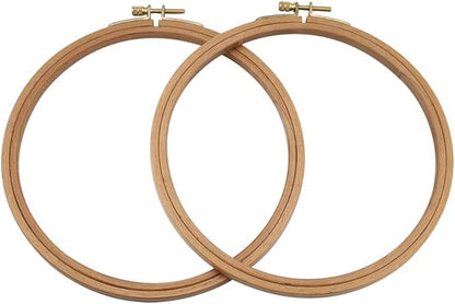 2 Pack 7 Inch Embroidery Hoop, Guofa 18CM Beech Wood Cross Stitch Hoops, Decorative Hanging Embroidery Frame for Needlepoint Sewing Project