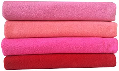 4pcs Thick 1.4mm Soft Felt Fabric Sheet Assorted Color Felt Pack DIY Craft Sewing Squares Nonwoven Patchwork (92x90cm Pink) - Image 5
