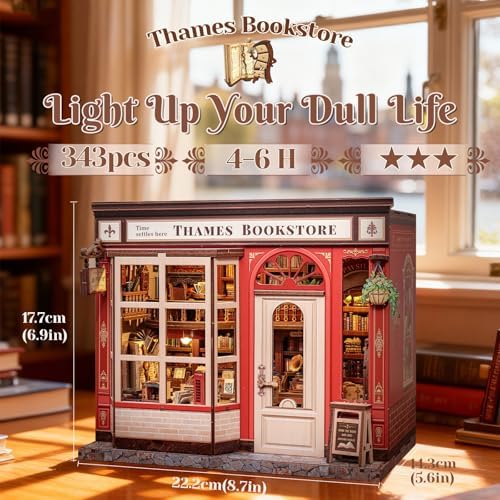 CUTEFUN DIY Book Nook Kit, 3D Puzzle Creative British Library Bookend - Image 3