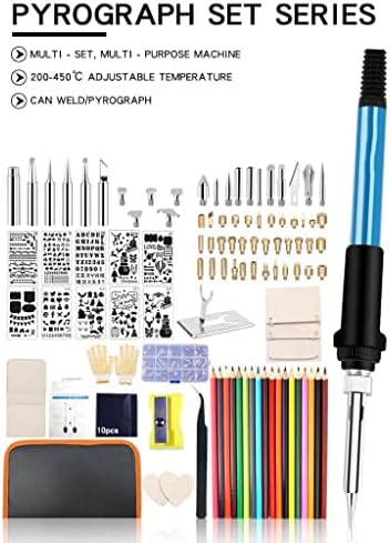 Grafken Wood-Burning Kit, 112-piece Wood-Burning Tool Kit, Adjustable Temperature DIY Embossing Carving Soldering, Embossing/Welding/Carving Skills for Adults and Children - Image 2