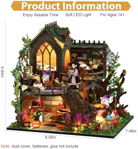 ISSEVE Miniature House Kit, Halloween Magic Castle Tiny House Building Kit - Image 2