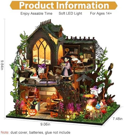 ISSEVE Miniature House Kit, Halloween Magic Castle Tiny House Building Kit - Image 2