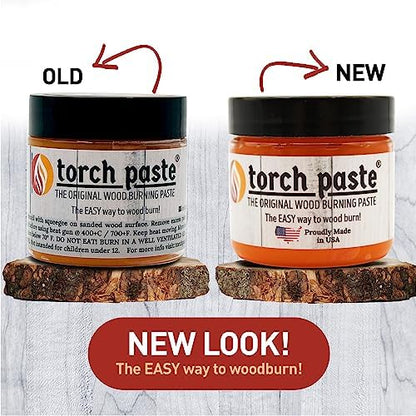 Torch Paste - The Original Wood Burning Paste | Made in USA Heat Activated Non-Toxic Paste for Crafting | Accurately & Easily Burn Designs on Wood, Canvas, Denim & More - Pack of 3 Jars + 3 Squeegees - Image 3