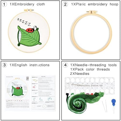 Embroidery Kits for Beginners Adults, Cute Hand Embroidery Starter Kit, Cross Stitch Kits for Beginners DIY Craft Kits for Adults Women, Entire Set of Embroidery Supplies【Full-Length Video Tutorial】 - Image 4