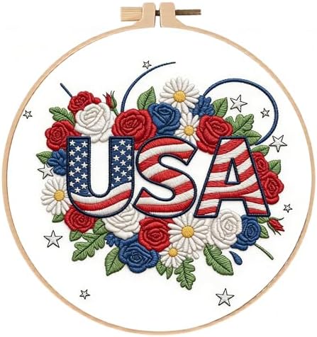 Embroidery Kit for Beginners & Adults Starter Kit, Cross Stitch Kits,DIY Hand Embroidery Needlepoint Set with Hoop, Pre-Printed Fabric, Threads and Instructions (USA) by Unknown